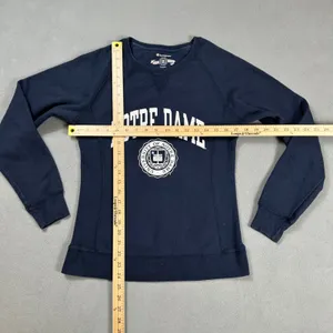 Champion Notre Dame Crewneck Sweatshirt Women's Small Fighting Irish Navy Blue thumbnail 3