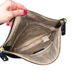 Talbots Foldover Clutch Women OS‎ Black Leopard New Leather Calf Hair Bag thumbnail 4