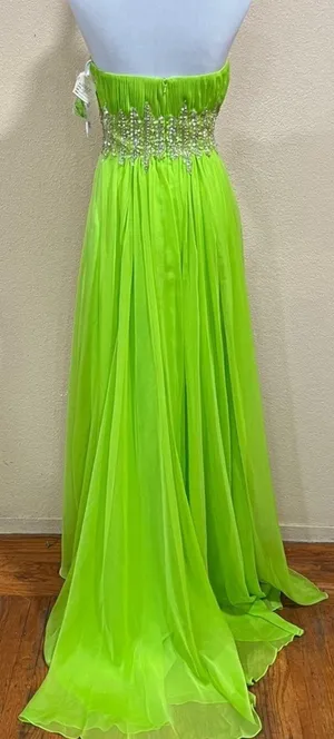 NWT NEW Sparkle Prom by Da Vinci 71441 line dress chiffon strapless beaded dress thumbnail 2