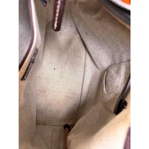 DOONEY & BOURKE Vintage Y2K Monogram Canvas Hobo Shoulder Brown Tan Leather Trim thumbnail 6