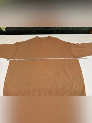 Aerie Oversized Crew Neck Sweater Camel Brown Large thumbnail 6