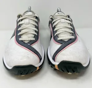 Nike White Pink Silver Leather Golf Shoes Womens Size 6 *READ* thumbnail 5