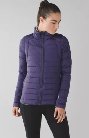 Lululemon Fluffed Up Jacket nightfall purple size 6 pit zips thumbnail 1