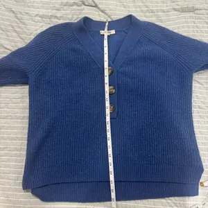 Madewell Blue‎ Ribbed Henley Sweater Size Small thumbnail 7