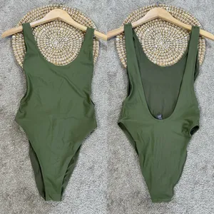 Aerie Women’s Shine Birthday Super Scoop Cheekiest One Piece Swimsuit in Green S thumbnail 3