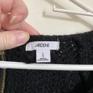 Ardene Black Rib Knit Distressed Ripped Hem Long Sleeve Sweater #Br thumbnail 2
