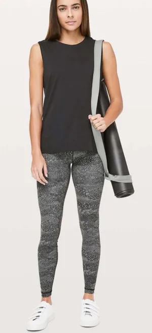 Lululemon Align Pant Full Length 28" Meisai Ice Grey Black Size 8 thumbnail 1