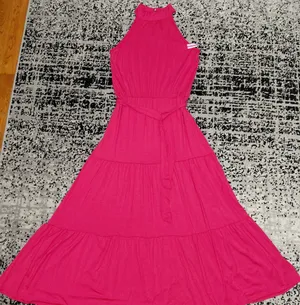 Loveappella Polish Pink Tiered Halter Maxi Dress Size Large NWOT thumbnail 7
