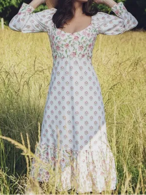 Tuckernuck Smith & Quinn Marigold Midi Cottagecore Dress New Size Medium thumbnail 1