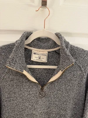 Holloway Gray Cuddly Quarter Zip Mock Neck Pullover Sweater Medium thumbnail 3