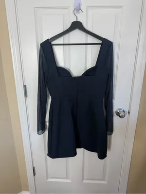 House of CB Angelie Midnight Stretch Crepe Plunge Mini Dress XL thumbnail 5