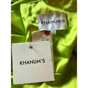 Khanums X Rrevolve Kenisei Halter Gown in Limeade XSmall New Womens Maxi Dress thumbnail 9