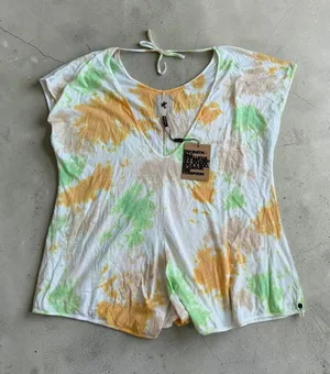 ONE TEASPOON Green Yellow Tie Dye Romper Sz Medium NEW NWT thumbnail 1