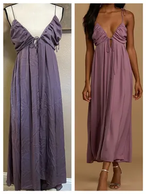Lulus Confidence Check Dusty Purple Satin Tie-Back Maxi Dress thumbnail 2