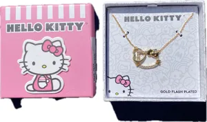 💕 NWT Hello Kitty 18” Flash Gold Plated Head Silhouette & Heart Pendant Chain Necklace $15.00 💕 thumbnail 2
