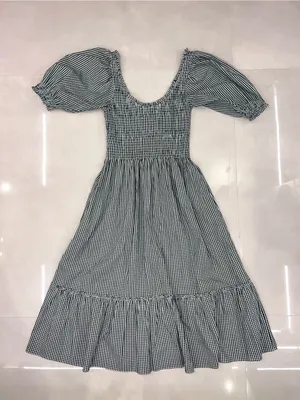 The Hill House Home Louisa Nap Midi Dress in Emerald Green Gingham (Size Small) thumbnail 6