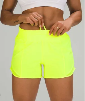 Lululemon Hotty Hot High-Rise Short 4" Highlight‎ Yellow Size 4 Neon thumbnail 1