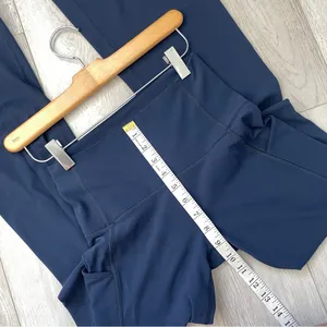 TNA Workout Leggings high rise flare pockets womens Navy Blue (small) activewear thumbnail 6