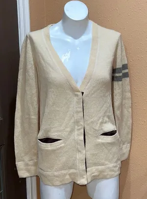 Free people cream button cardigan thumbnail 1