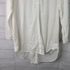 Gap Body Cotton Sheer Shirt Dress Womens Small White Long Sleeve Swim Cover Up thumbnail 4