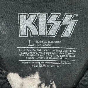 KISS Tie Dye Cropped Cut Off Tokyo Tour ‘78 Licensed Replica Crewneck Band Tee thumbnail 5