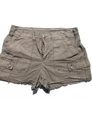 American Eagle Gray Stretch Cargo Shorts Size 8 thumbnail 2