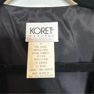 Vintage Koret Black Velvet Button Front Vest Women’s Medium Dark Academia thumbnail 2