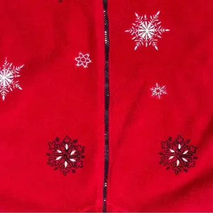 Nick & Sarah Vintage Red Zip Up Embroidered Snowflake Sweater Women’s Medium thumbnail 3