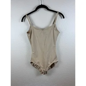Capezio Bodysuit Leotard Camisole Women M Nude Stretch Minimalist Balletcore‎ thumbnail 3