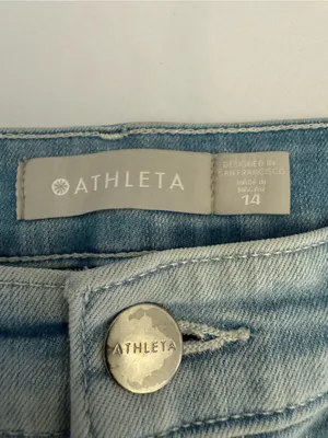 Athleta Sculpt Tek Straight Tuxedo Stripe Jeans Size 16 thumbnail 6
