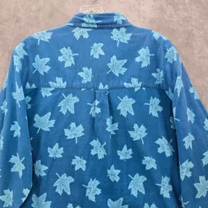 Haband Blue Leaf Cozy Flannel Y2K Vintage Button Down Long Sleeve Shirt XL‎ thumbnail 10
