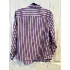 Chaps Purple And White Stripe Button‎ Down Shirt Size 1X thumbnail 2