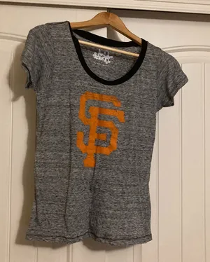 San Francisco Giants T Shirt Womens Large Marled Gray Touch By Alyssa Milano thumbnail 1