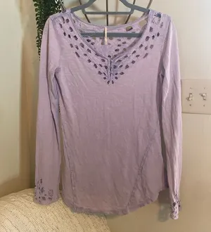 Free People Long Sleeve Cut Out Top thumbnail 1