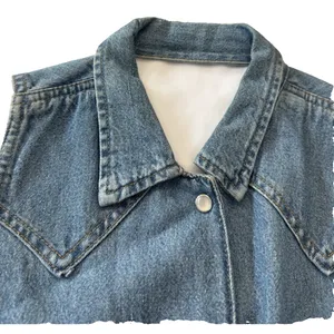 Vintage 90s Unionbay Cropped Denim Vest Snap Front Blue Jean Women's S/M Y2K thumbnail 8