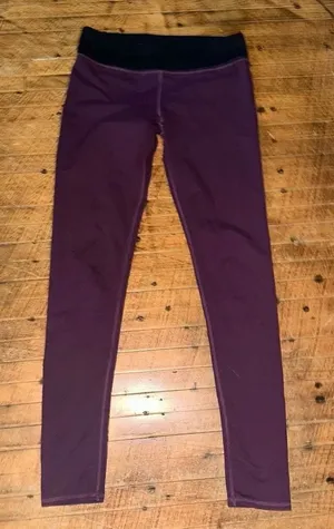 Fabletics purple & black Athleisure M workout sporty leggings thumbnail 1