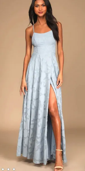 Lulus Slate Blue Maxi Formal Dress thumbnail 1