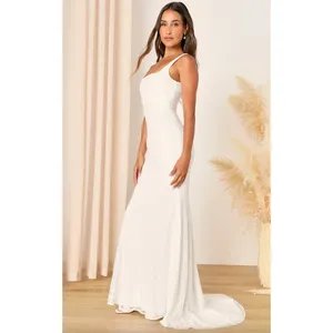 Lulus Eternal Happiness White Lace Square Neck Mermaid Maxi Dress Wedding L NWT thumbnail 4