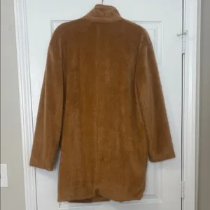 Women's Plush Teddy Coat in Brown thumbnail 2