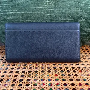 Coach Mid-Y2K Blue Pebbled Leather ID Strap Clutch Wallet thumbnail 5