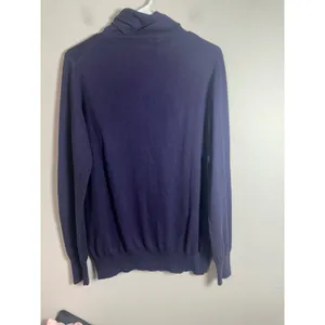 Banana‎ Republic Silk Cotton Blend Turtleneck Sweater Purple Womens Large L thumbnail 5