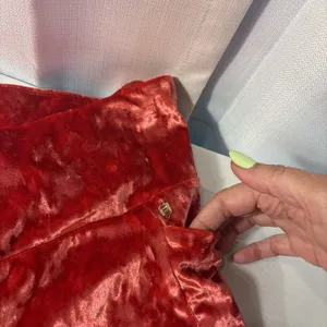Fabletics High Waisted 2XL Strawberry Red Crushed Velour‎ Crossover Leggings Y2K thumbnail 2