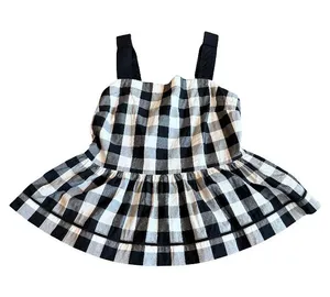 Broome Street x Kate Spade Black White Check Tank Top Shirt Blouse Size 2 Womens thumbnail 1