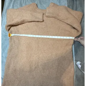NWT Zara Women Tan Brown Open Back Long Sleeve Sweater Mini‎ Dress Size Small thumbnail 3
