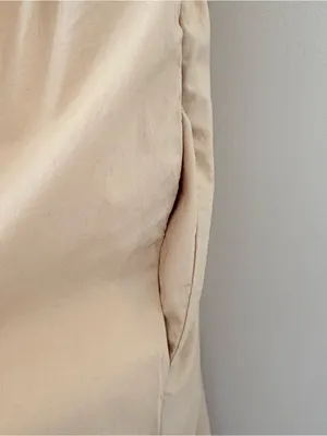 J Crew Button-front 100% cotton poplin midi dress smocked back sleeveless tan 4 thumbnail 5