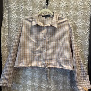 Hyfve Modern Button-Down Crop Top, Light Brown/Beige, Size M thumbnail 2