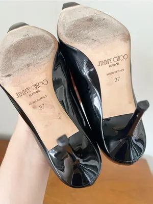 Jimmy Choo • Abel black patent leather pump stiletto heel 100mm point toe thumbnail 12
