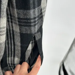 Oakley Women's Coat Wool Button-up Jacket Plaid Gingham Black Gray Size Small thumbnail 5