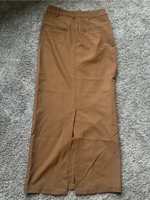 Moon River Camel Brown Maxi Skirt with Front Seam Detail thumbnail 5
