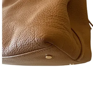 Tory Burch Pebbled Leather Chain Tote‎ Brown Camel Slouchy Bag thumbnail 9